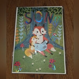 PAPYRUS WATCHING YOU GROW FATHER’S DAY CARD FOR SON FOX CUB READING BOOK